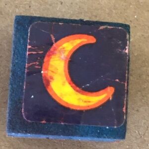 VTG Tiny Moon Rubber Stamp
